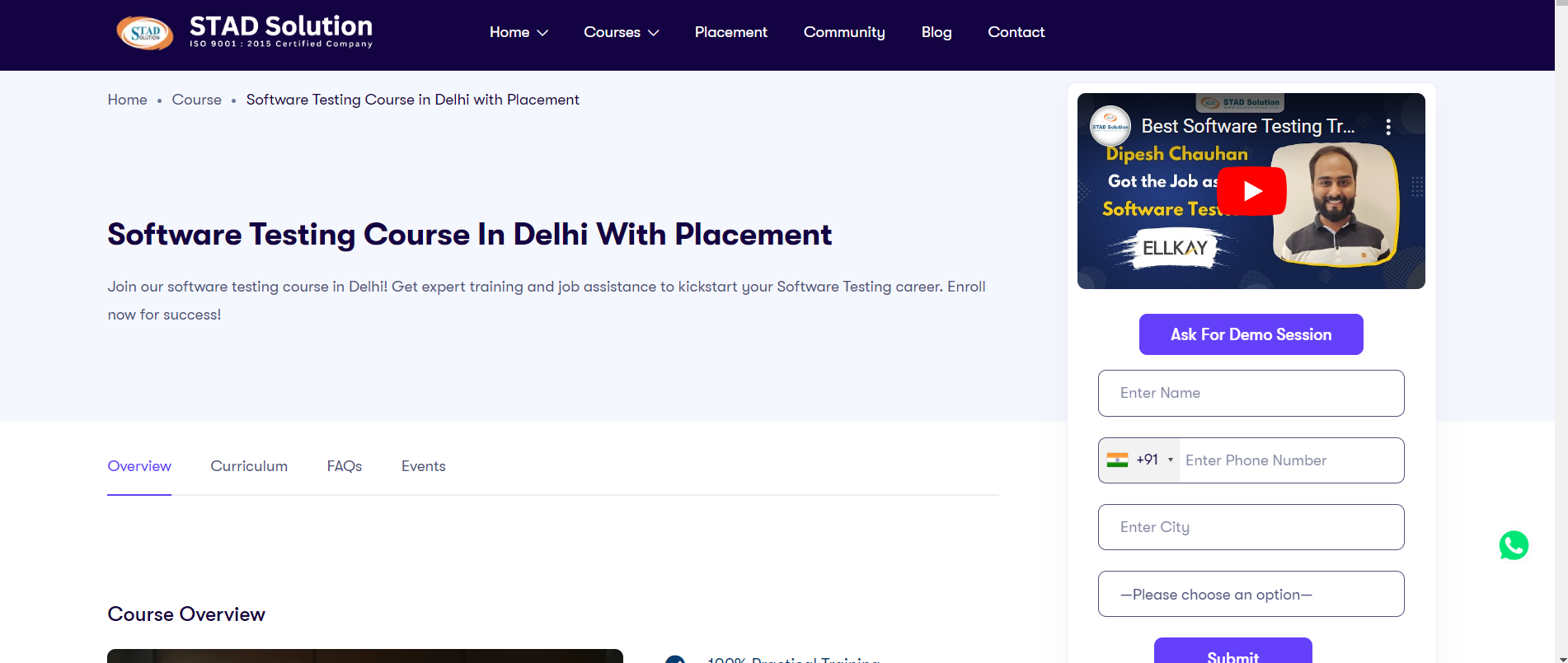 Best Software Testing Course in Delhi  STAD Solution - Delhi - Delhi ID1593304