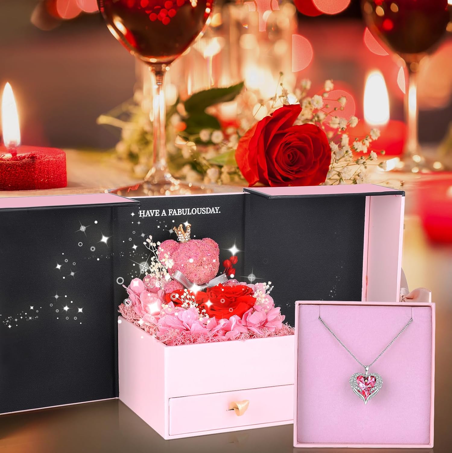 Suturun Preserved Roses Forever Flowers with Necklace Gifts  - New York - Albany ID1594278 3