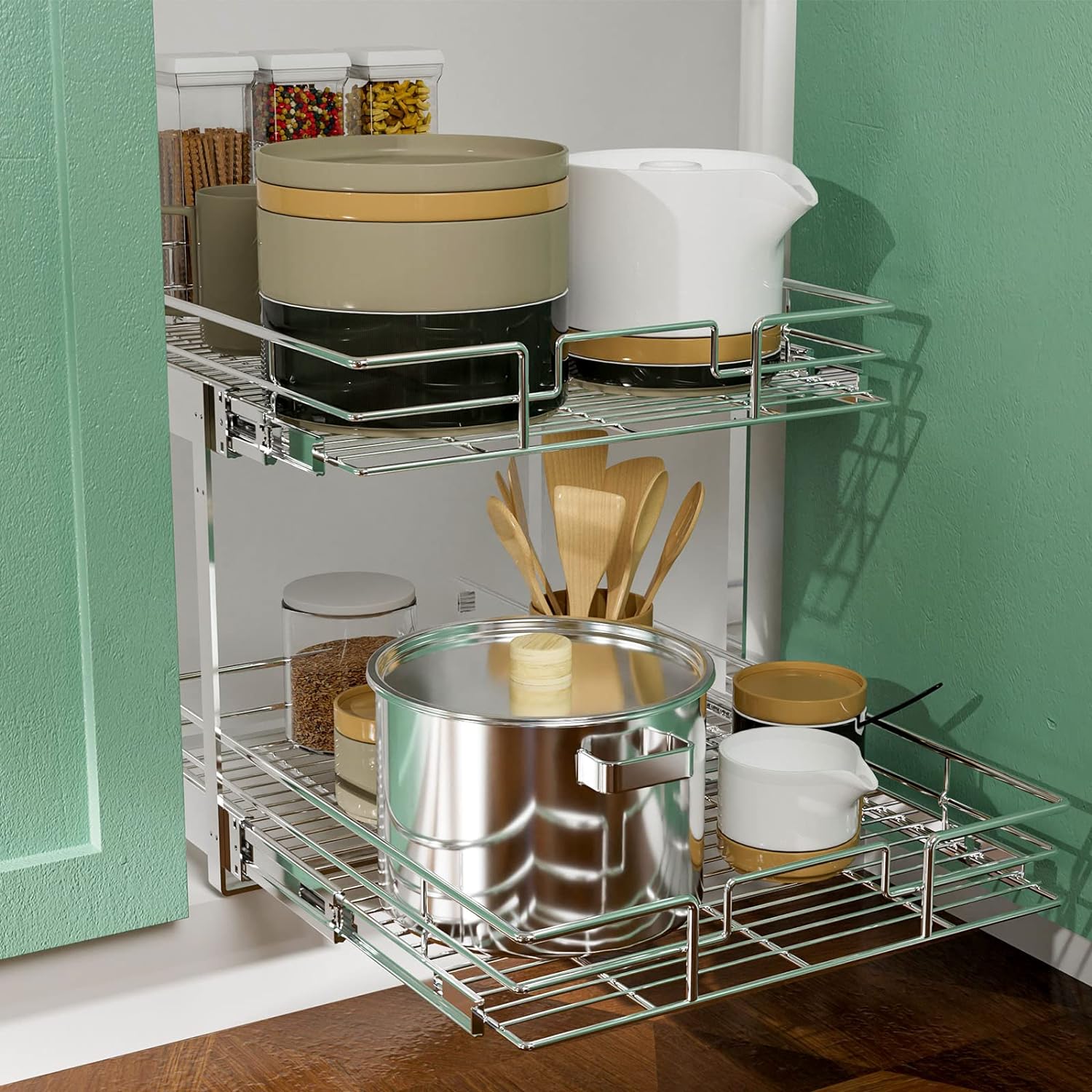 LOVMOR 2 Tier Individual Pull Out Cabinet Organizer 22 W  - New York - Albany ID1556337