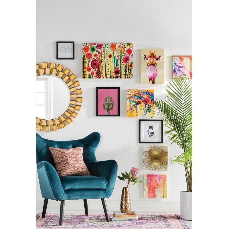 Wide Tufted Velvet Wingback Chair - Uttar Pradesh - Saharanpur ID1612126