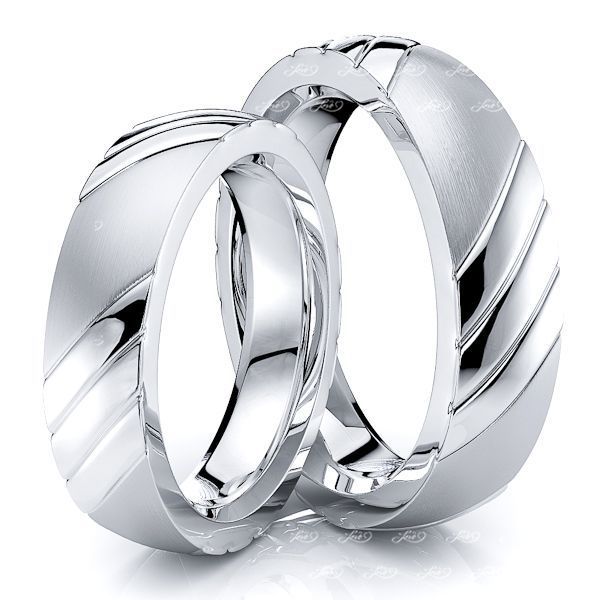 Buy Triple Diagonal Cut Matching His and Hers Wedding Band S - New Jersey - Jersey City ID1511938