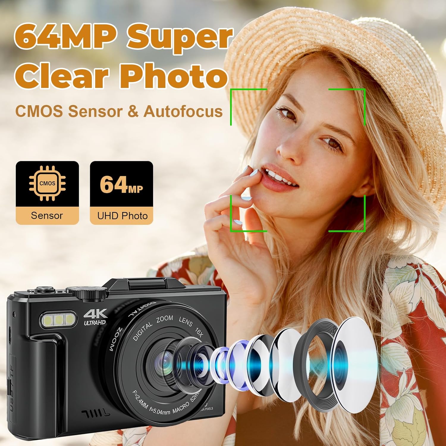 4K Digital Camera  Digital Cameras for Photography  64MP V - New York - Albany ID1586382 2
