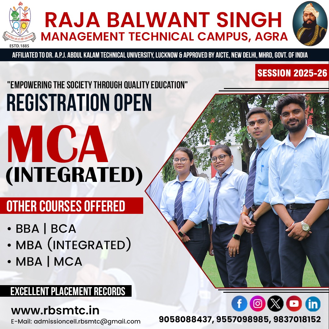 Want a Masters from the Start? Enroll in RBSMTC Agras  - Uttar Pradesh - Agra ID1616906 3