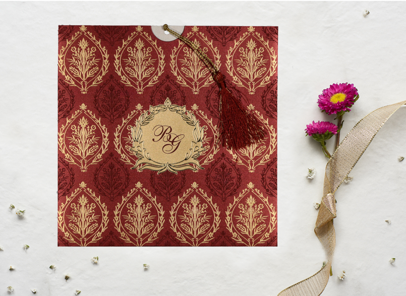 Modern  Fancy Indian Wedding Invitations  Order Now - Massachusetts - Boston ID1598747 2