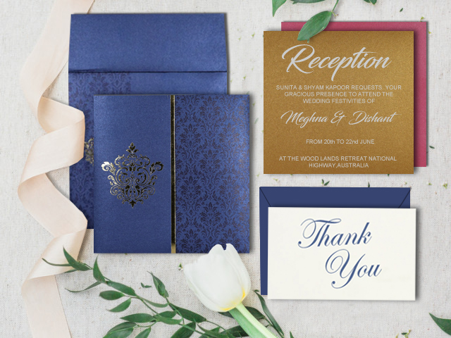 All in One Wedding Invitations  Convenient and Elegant Desi - Massachusetts - Boston ID1595526