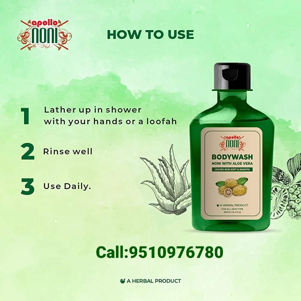 Apollo Noni With Aloe Vera Herbal Body Wash Leaves Skin Soft - Gujarat - Ahmedabad ID1518498 3