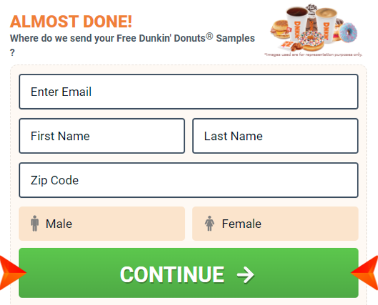 Get the best Dunkin Donuts Samples! - California - Bakersfield ID1600012
