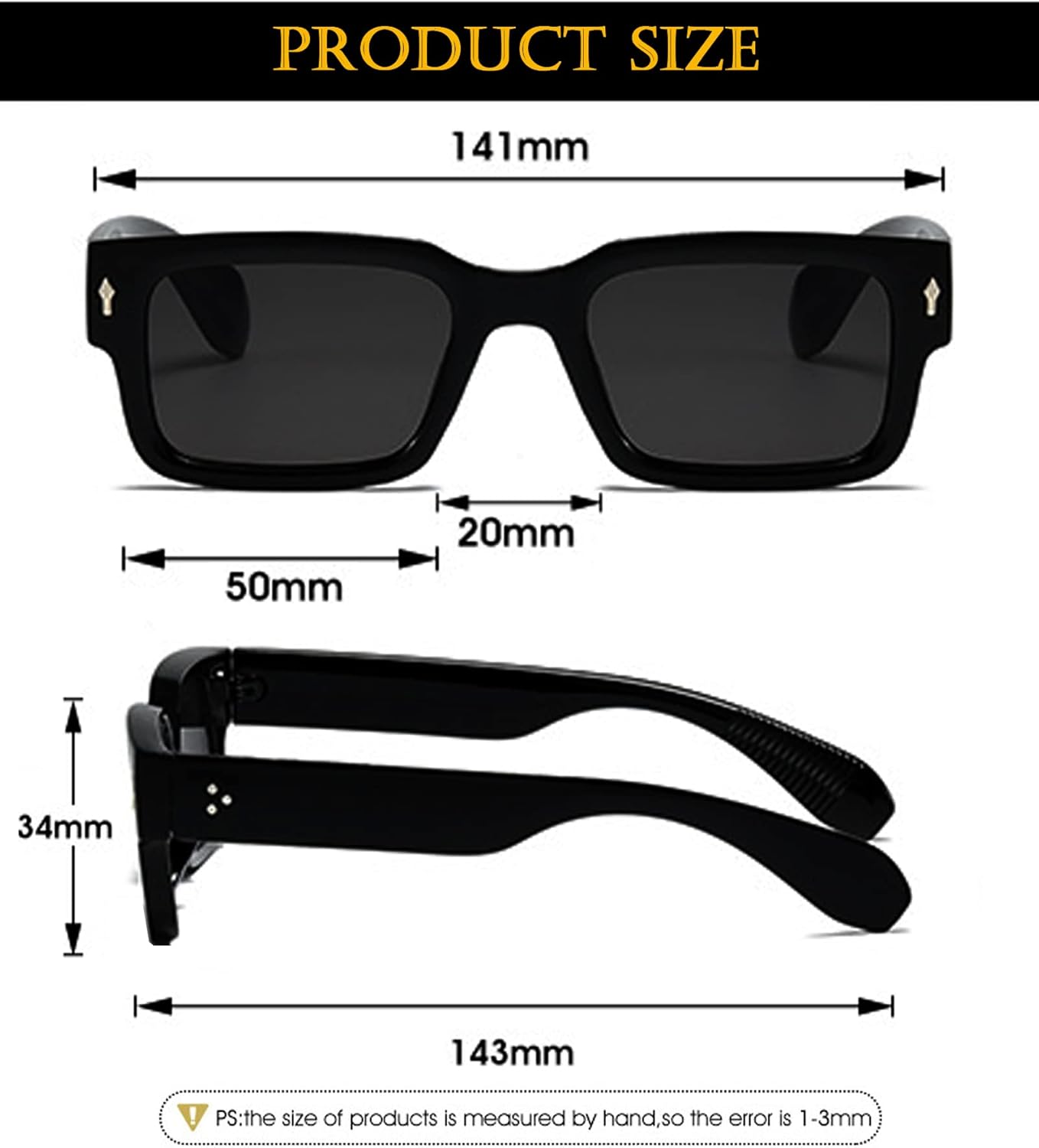 EYLRIM Square Frame Sunglasses for Women Men - New York - Albany ID1586339 3