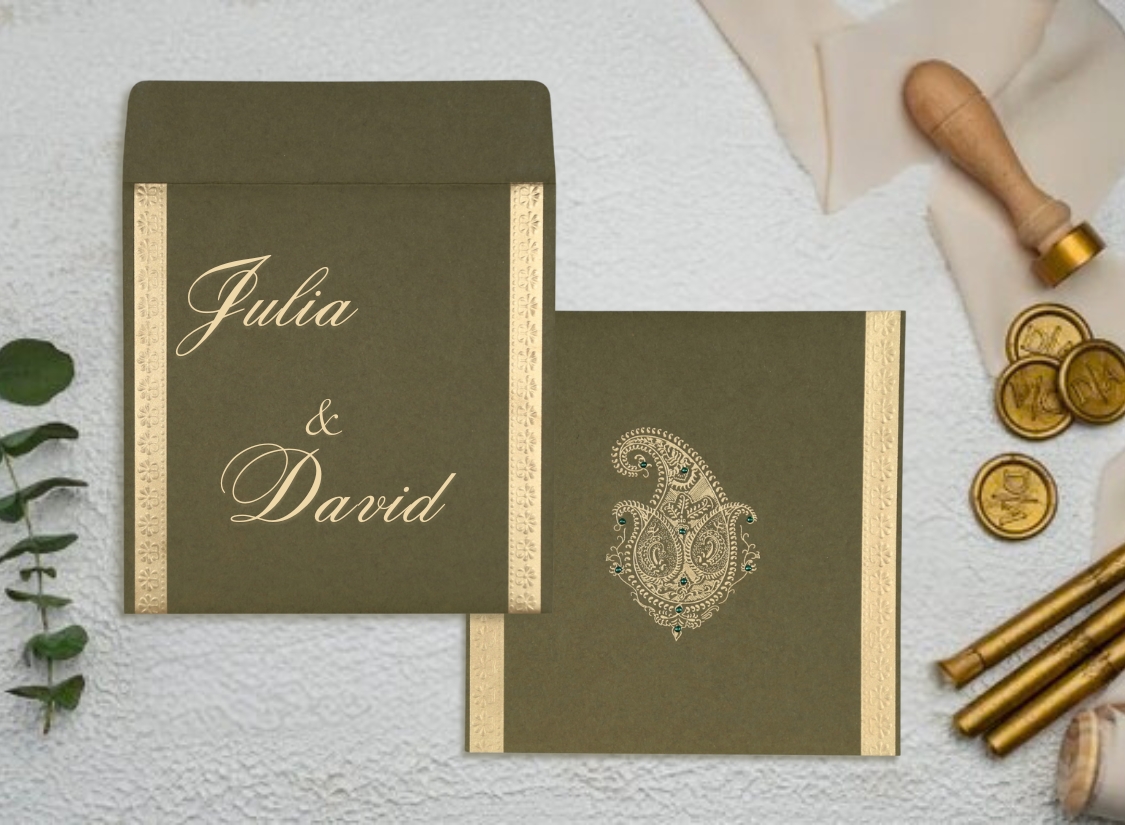 Paisley Wedding Cards  Timeless Indian Charm - New York - New York ID1605118
