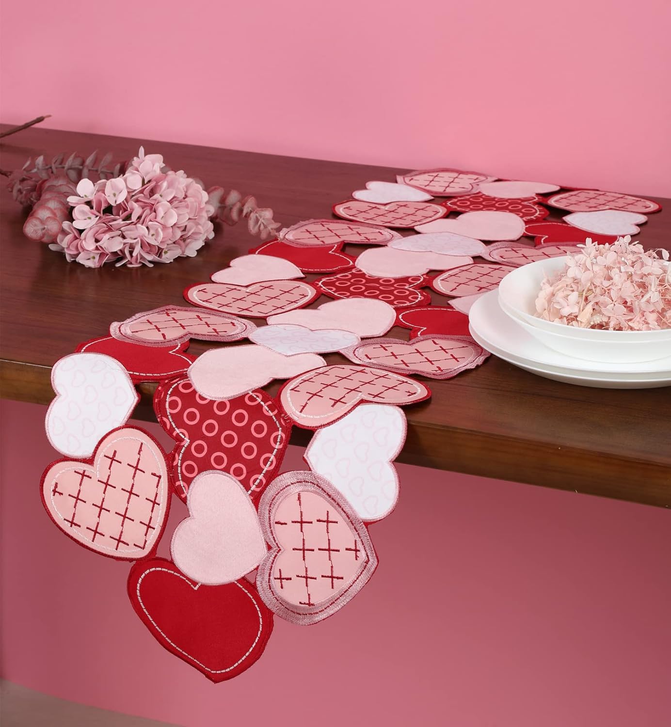GRANDDECO Valentines Day Table Runner Love Sweet Red Heart T - New York - Albany ID1595406 3