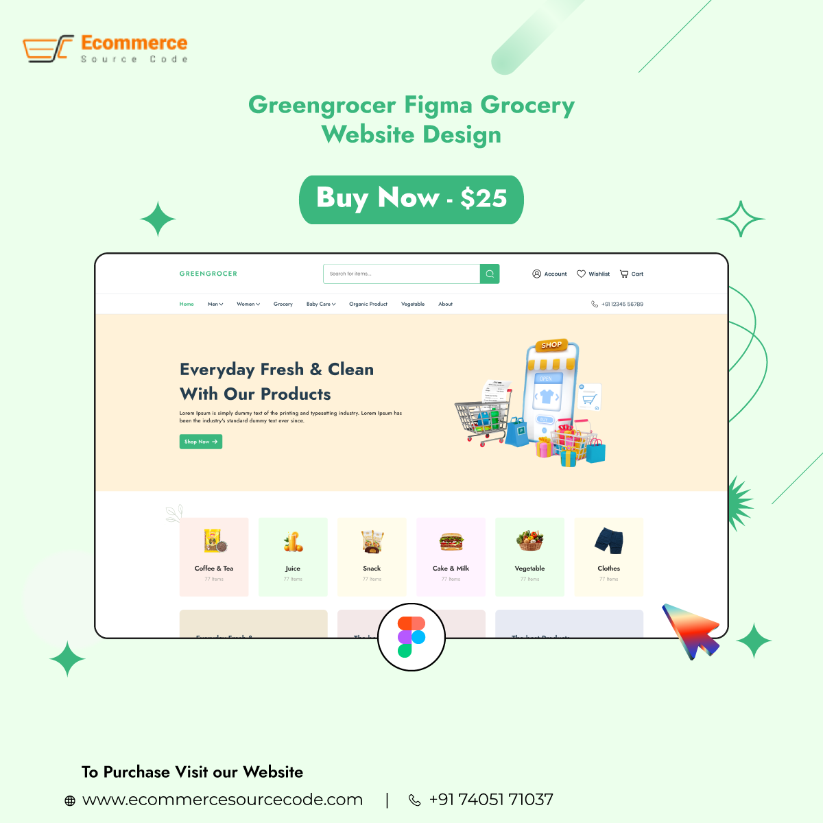 Greengrocer figma grocery website design  - Gujarat - Ahmedabad ID1555611