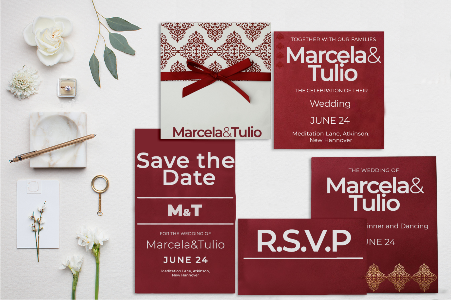 Elegant Paisley Wedding Invitations  Unique Paisley Theme C - Massachusetts - Boston ID1599827