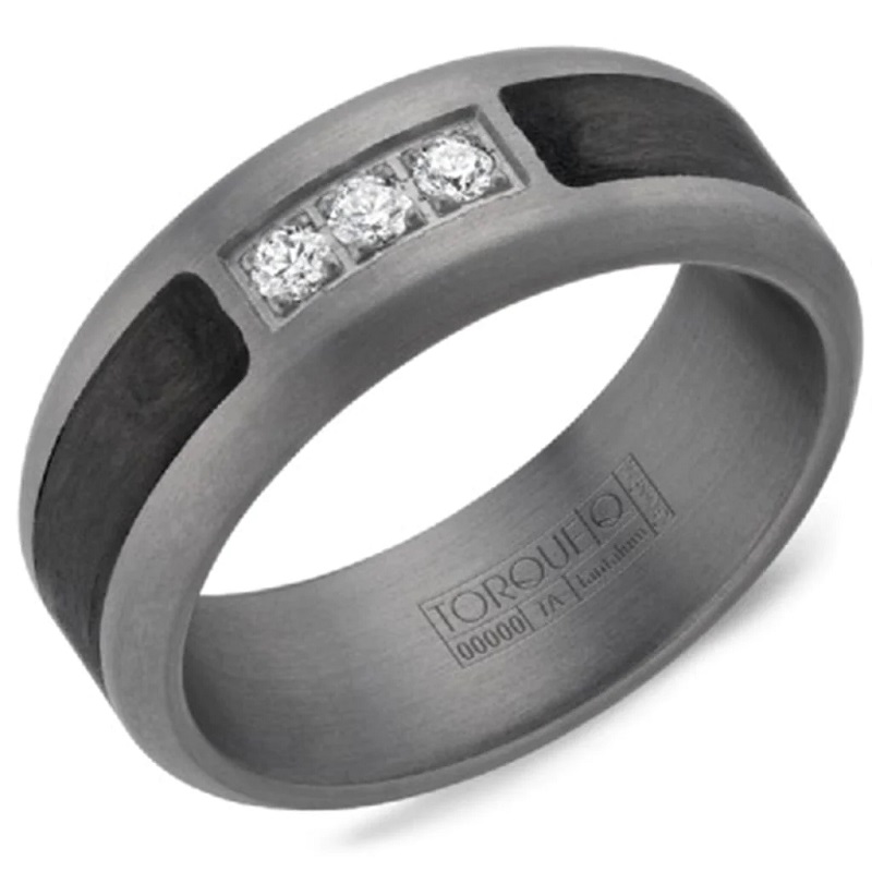 Crown Ring Grey Tantalum Diamond Wedding Band - Indiana - Fort Wayne ID1545247