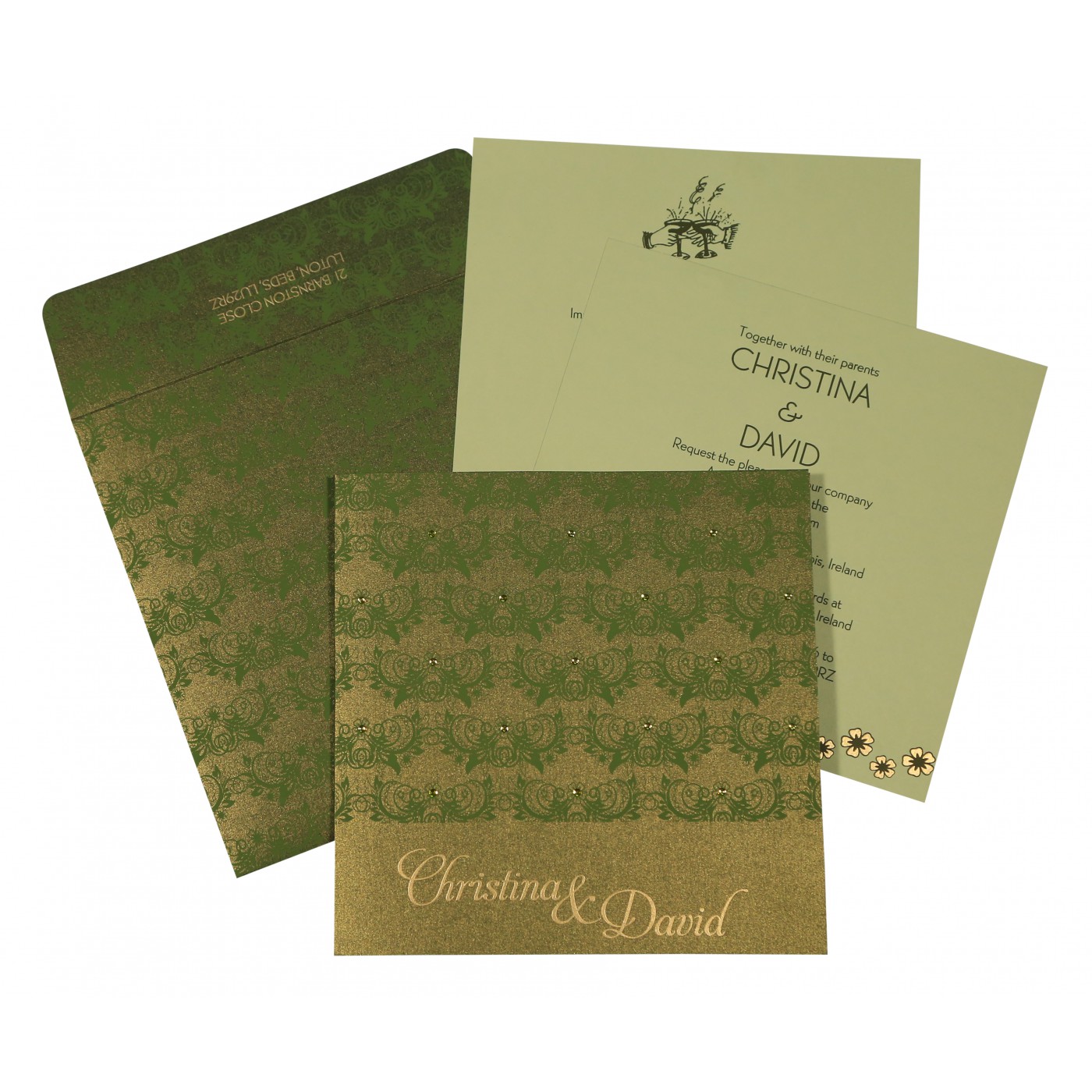 All in One Wedding Invitations  Convenient and Elegant Desi - Texas - Houston ID1607334 2