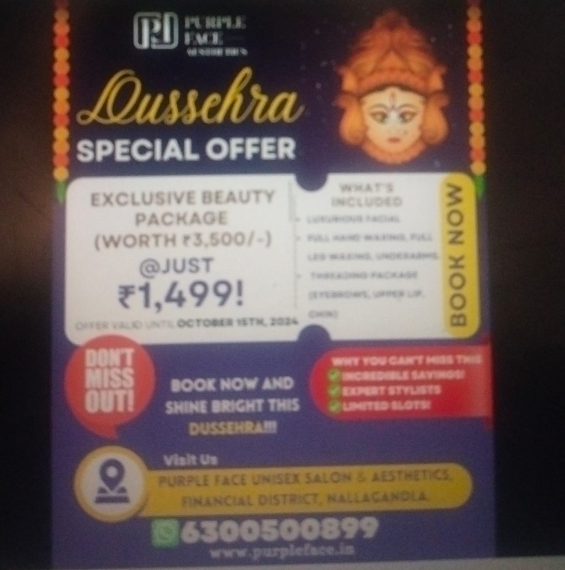 Purple Face Unisex Salon Best Salon HydraFacial PMU Lase - Andhra Pradesh - Hyderabad ID1589941