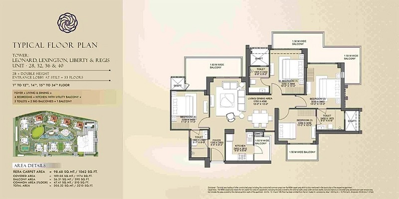 4 BHK Apartment in wave city  Gaur NYC Residences - Uttar Pradesh - Ghaziabad ID1616406 2