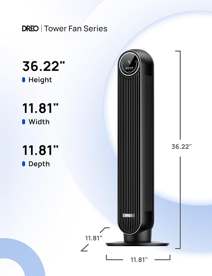 Dreo Tower Fan for Bedroom 25fts Velocity 28dB Quiet Floor - New York - New York ID1600016 3