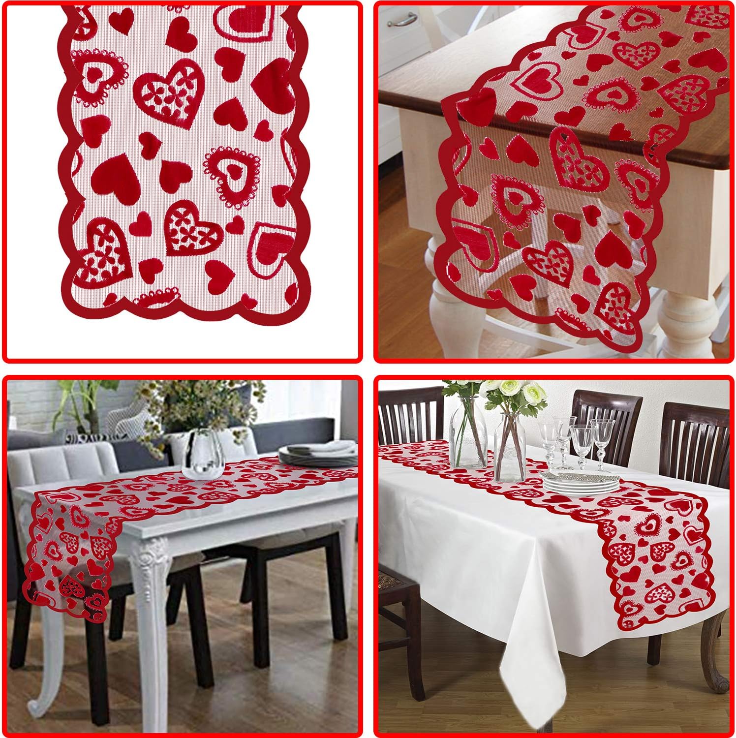 Mosoan Valentines Day Decor Table Runner  13 x 72 Inch  - New York - Albany ID1595126 2
