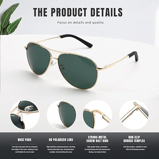 Eiuizah Polarized Aviator Sunglasses for Men - New York - Albany ID1586686 4