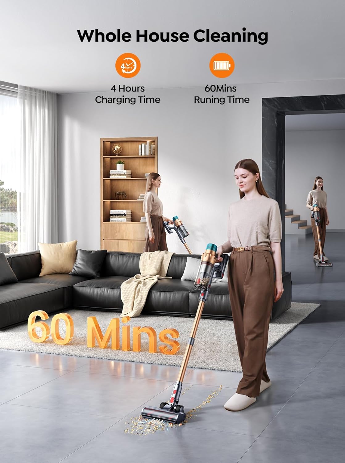 Cordless Vacuum Cleaner 550W 45KPA 60 Mins Runtime SelfSta - New York - Albany ID1595787 2