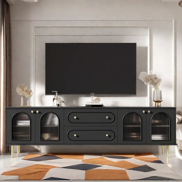 Black TV Stand  Luxury Modern TV Unit with Storage - Haryana - Faridabad (New Township) ID1611802