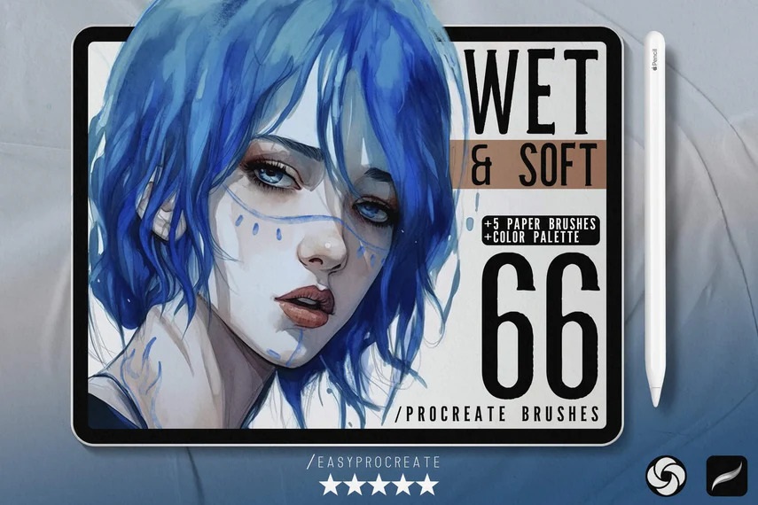 Transform Your Procreate Art with 66 Wet  Soft Brushes! - Florida - West Palm Beach ID1595393