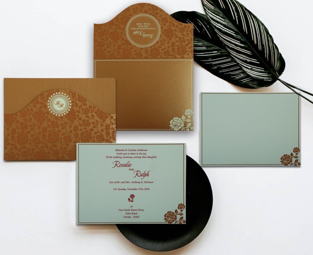 Screen Printed Wedding Invitations  Custom  Elegant Design - Texas - Dallas ID1587816