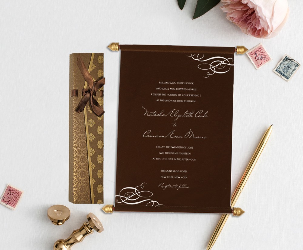 Scroll Wedding Invitations  A Timeless Touch - New Jersey - Branchburg ID1594835