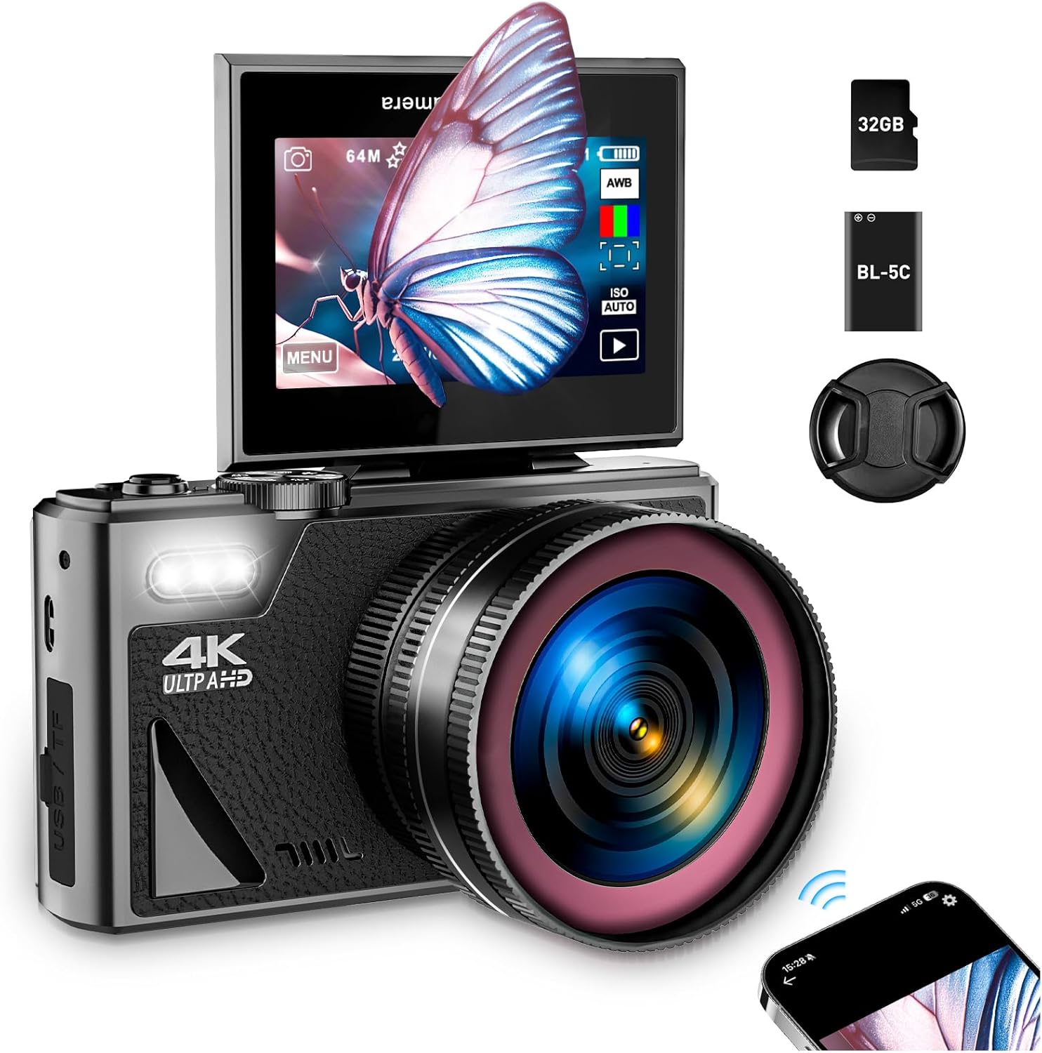 Digital Camera WiFi Autofocus 64MP 4K Vlogging Camera for - New York - Albany ID1585929