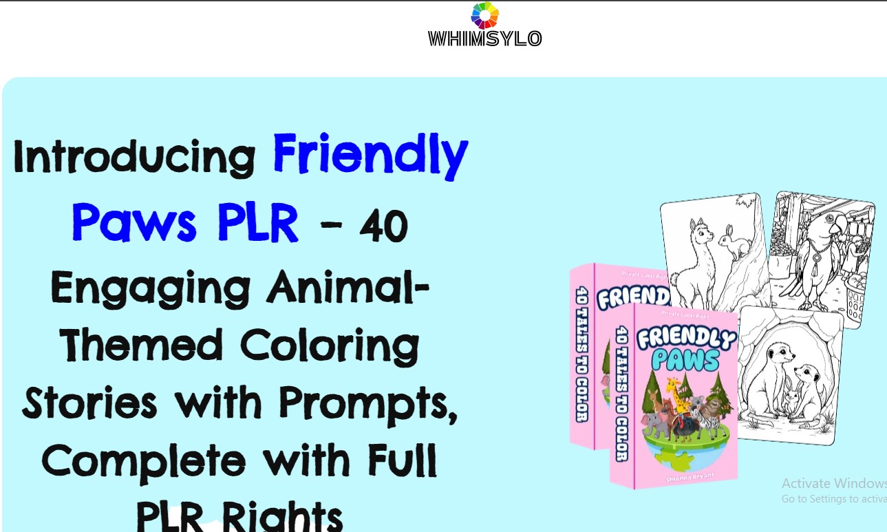 Friendly Paws Tales to Color PLR Review - New York - Albany ID1595967