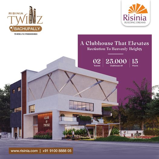 2 Bhk Flats for Sale in Bachupally  The Twinz by Risinia - Andhra Pradesh - Hyderabad ID1537962