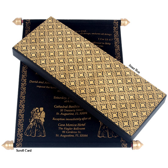 Elegant Scroll Wedding Invitations  Custom Scroll Cards  B - New Jersey - Jersey City ID1616996