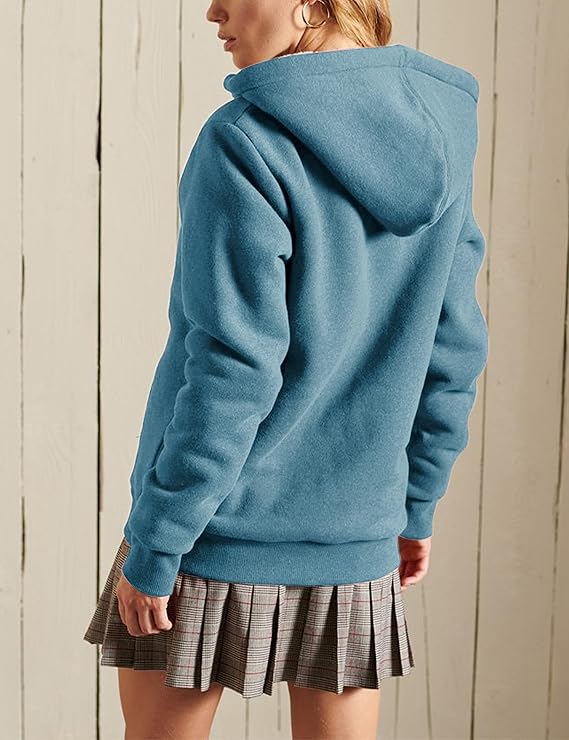 Yeokou Womens Casual Full Zip Up Sherpa Lined Hoodie - New York - Albany ID1592624 3