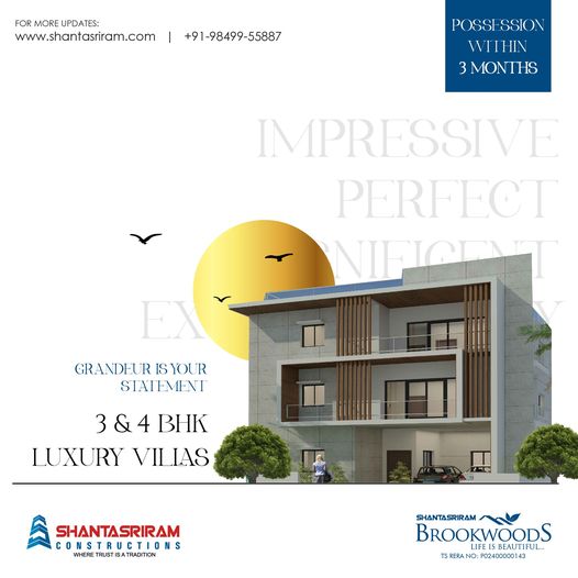 3 and 4bhk Gated Community Villas in Kismatpur  Shanta Srir - Andhra Pradesh - Hyderabad ID1592390