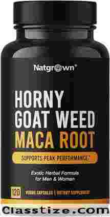 Horny Goat Weed and Maca Root Extract Supplement for Men & Women