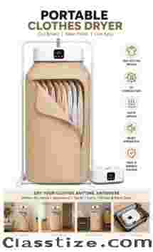 Portable Electric Clothes Dryer for Home, Foldable Wardrobe Garment Dryer with Digital Display