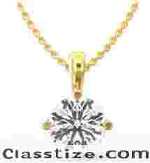 Classic 0.5 Ct Solitaire Lab Grown Diamond Pendant | Lab Grown Diamond Necklaces in Hyderabad