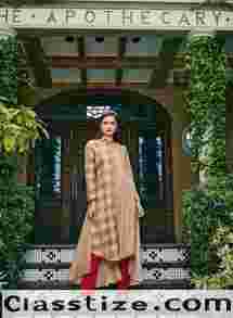 Buy Now: Modern Heritage - Chanderi Zari Checks Dress & Embroidery