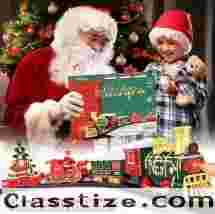 Kids Retro Electric Steam Train Rail Toys Classical Railway Freight Train High-Speed Tracks Train Model Boys Toys Christmas Gift