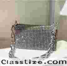 Rhinestone Crossbody Bag for Women – Stylish Mini Bucket Purse