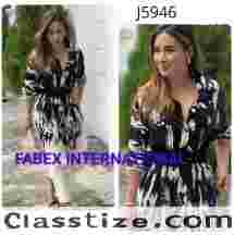Ladies Long Crepe One Piece Dress