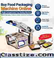 Buy Food Packaging Machine Online | Single Compartment Tray Sealing Machine 