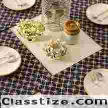 Buy Star Sparkle Gold & Blue Cotton Table Mat Set of 6 Online