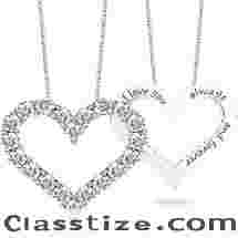 Heart Pendant Necklace for Her Moissanite Lab-Created Gem Jewelry