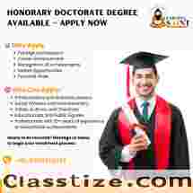 Honorary Doctorate Degree Available – Apply Now