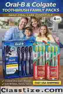 Oral-B & Colgate Toothbrush Family Pack – Daily Oral Care Essentials (USA)