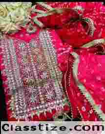 Buy Pink Color Bandhej Silk Gota Work Suit Set and Bandhani Gota Patti Suit Set Online