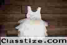 White Lace Infant Flower Girl Dress, Romantic Tulle Wedding Gown for Baby Girl