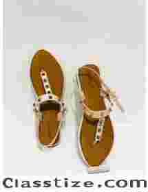 Girls Gorgeous New Design Slim Heels Stone Style Flat Sandals- Ladies New Collection Cheap Price Shoes - Womens Back Belt Shoes