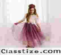 Amethyst Purple Flower Girl Dress